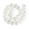 Electroplate Transparent Glass Round Beads Strands EGLA-T029-8mm-12T-17-2