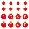 32Pcs 5 Styles Golden Plated Alloy Enamel Charms ENAM-TA0003-13B-1