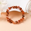 Unisex Chip Natural Carnelian/Red Agate Beaded Stretch Bracelets BJEW-S143-01-1