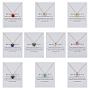 10Pcs 10 Colors Acrylic Butterfly Pendant Zinc Alloy Chain Necklaces NJEW-GO0001-19-1