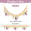 2Pcs Alloy Enamel Strawberry Charm Aluminum Bag Decorative Chains HJEW-BBC0001-27A-2