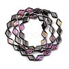 Electroplate UV Plating Glass Beads Strands EGLA-B010-01A-HP03-3