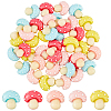 60Pcs 5 Colors Opaque Resin Cabochons RESI-DC0001-20-1