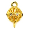 Brass Micro Pave Clear Cubic Zirconia Connector Charms KK-A230-06E-G-1