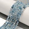 Natural Aquamarine Beads Strands G-F509-10-4mm-01-5