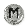 925 Sterling Silver Flat Round with Letter Beads LS-STER-G044-01AS-M-1