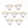Brass Glass Rhinestone Pendants GLAA-S179-24A-RS-1