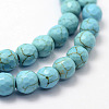 Faceted Synthetical Turquoise Beads Strands G-F382-6mm-01-3