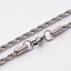 Tarnish Resistant 304 Stainless Steel Rope Chain Necklaces STAS-O056-A-10-1
