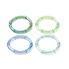 4Pcs 4 Color Acrylic Curved Tube Stretch Bracelets Set for Women BJEW-JB09305-03-1