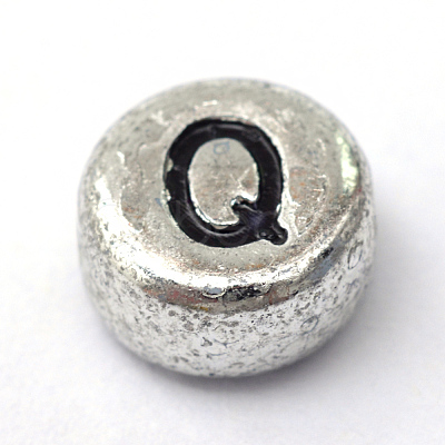 Plated Acrylic Horizontal Hole Letter Beads PACR-Q099-03Q-1