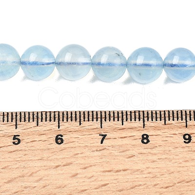 Natural Aquamarine Beads Strands G-G344-A07-8mm-1