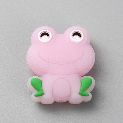 Frog Luminous Food Grade Eco-Friendly Silicone Beads LS-SIL-WH0003-12D-1