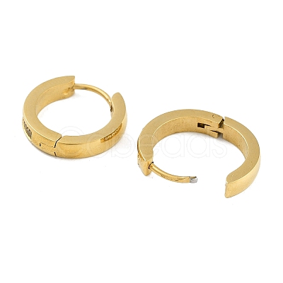 Ion Plating(IP) 304 Stainless Steel Micro Pave Clear Cubic Zirconia Huggie Hoop Earrings EJEW-C096-01E-G-1