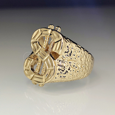 Dollar Sign Zinc Alloy Finger Rings for Men FS-WG78023-05-1