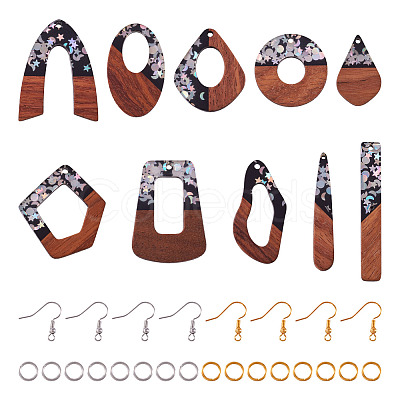 DIY Two Tone Dangle Earring Making Kit DIY-TA0009-01B-1