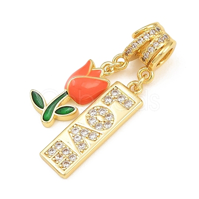Brass Micro Pave Cubic Zirconia Pendants CU-CBAD306-13G-1