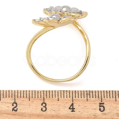 Brass Cuff Finger Rings for Women RJEW-B112-18GP-1