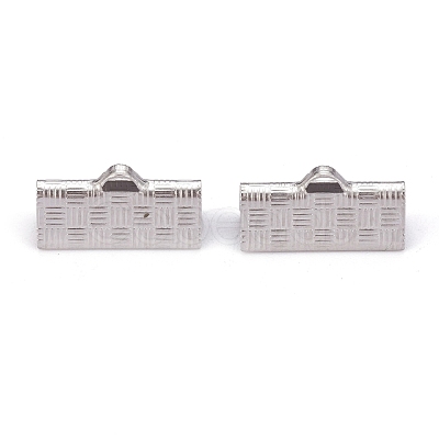 Tarnish Resistant 304 Stainless Steel Ribbon Crimp Ends STAS-P249-27C-P-1