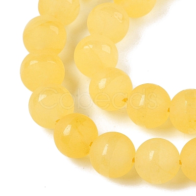 Frosted Natural White Jade Beads Strands G-T138-8mm-209J-1