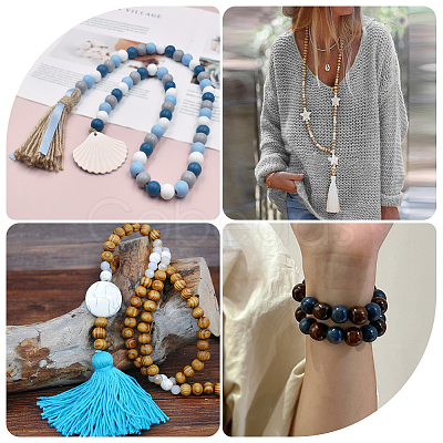 180Pcs 3 Colors Dyed Wood European Beads WOOD-GF0002-08-1