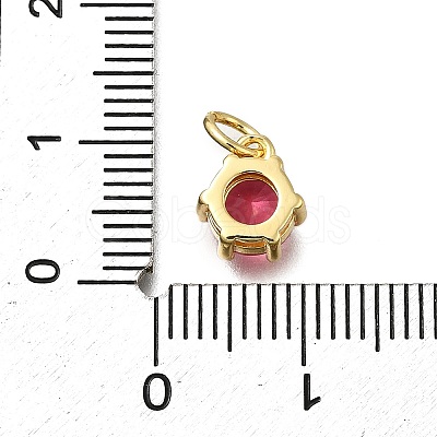 Brass Pave Cubic Zirconia Pendants KK-V002-23G-02-1