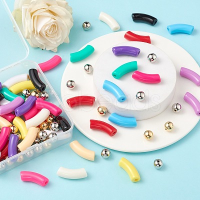 DIY Curved Tube Beads Jewelry Making Finding Kit DIY-FS0002-22-1
