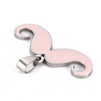 201 Stainless Steel Enamel Pendants STAS-S110-075K-1