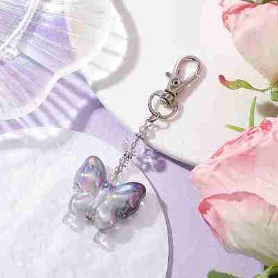 Acrylic Butterfly Pendants Decorations HJEW-JM01595-03-1