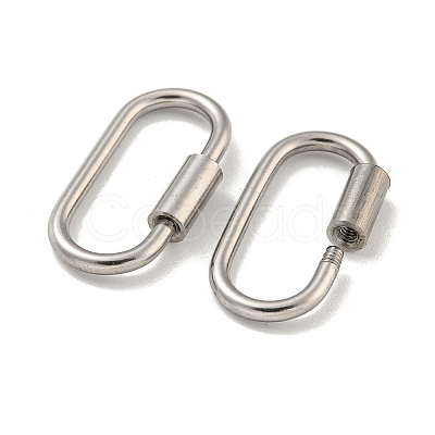 Non-Tarnish 304 Stainless Steel Screw Carabiner Lock Charms STAS-C092-01A-P-1