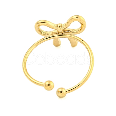 Ion Plating(IP) 304 Stainless Steel Open Cuff Rings for Women RJEW-S409-01G-02-1