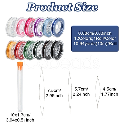 12 Rolls 12 Colors Flat Elastic Crystal String EW-YW0001-18-1
