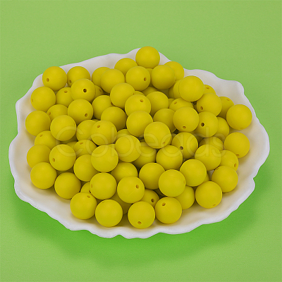Round Silicone Focal Beads SI-JX0046A-134-1