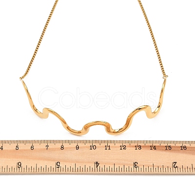 304 Stainless Steel Wavy Line Choker Slider Necklaces NJEW-Z106-01G-1