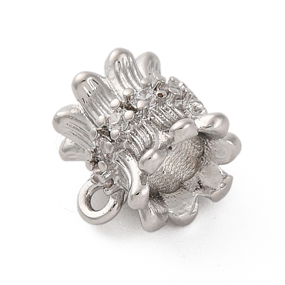 Rack Plating Brass Micro Pave Cubic Zirconia Tube Bails KK-Z070-24P-1