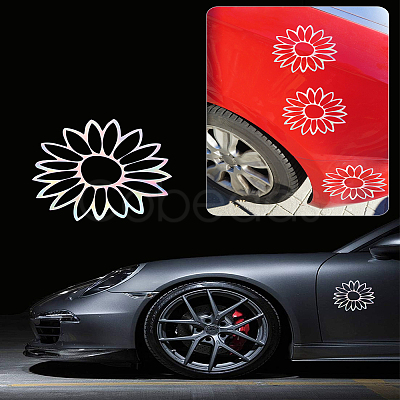 4Pcs Sunflower Adhesive Paper Stickers STIC-LP0001-11B-1