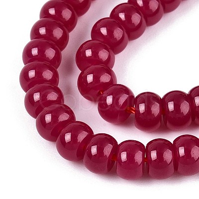 Lab Grown Red Corundum Beads Strands G-N351-03A-01-1