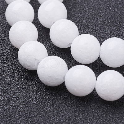 Natural White Jade Beads Strands X-GSR6mmC067-1