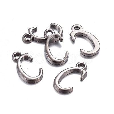 Gunmetal Plated Alloy Letter Pendants PALLOY-J718-01B-C-1