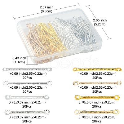 160Pcs 8 Styles Iron Connector Charms IFIN-FS0001-20-1