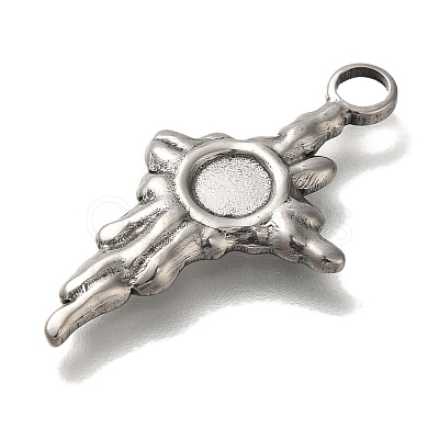 304 Stainless Steel Pendant Cabochon Settings STAS-H223-24AS-1