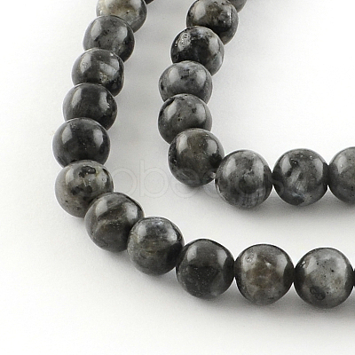 Natural Labradorite Round Bead Strands G-R342-8mm-09-1