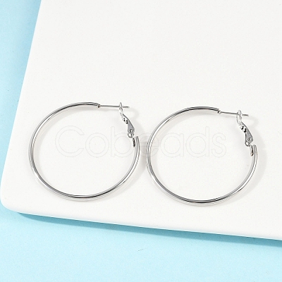 Tarnish Resistant 201 Stainless Steel Hoop Earrings LS-EJEW-F188-24P-B-1