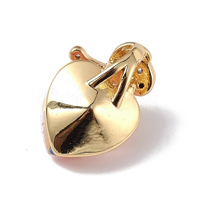 Real 18K Gold Plated Rack Plating Brass Micro Pave Clear Cubic Zirconia Pendants KK-C015-09G-1