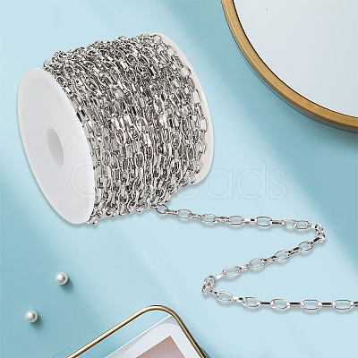 5M 304 Stainless Steel Paperclip Chains CHS-BM0001-09-1