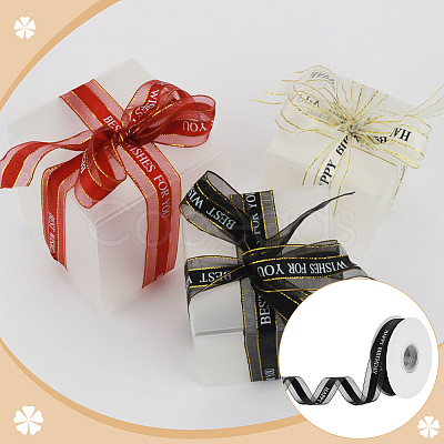 Happy Birthday Polyester Ribbons SRIB-WH0011-341C-1