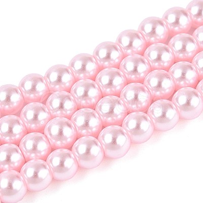 Baking Paint Pearlized Glass Pearl Round Bead Strands X-HY-Q003-6mm-05-01-1