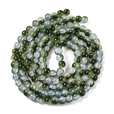 Transparent Crackle Baking Paint Glass Beads Strands DGLA-T003-01B-M-1