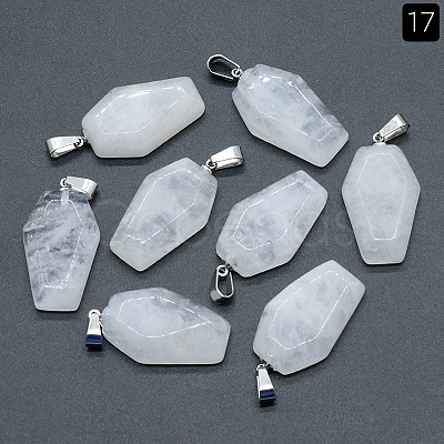 Natural Quartz Crystal Pendants PW-WG38001-17-1