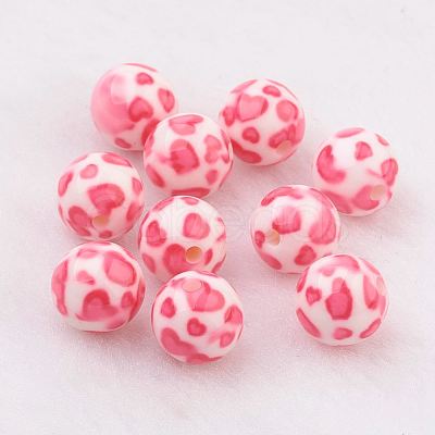 Spray Painted Resin Beads LS-GLAA-F049-A17-1